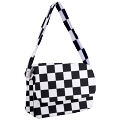 Black White Chess Board Courier Bag by Ndabl3x