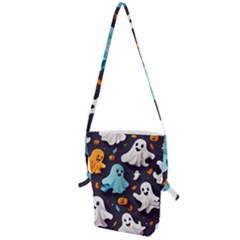 Ghost Pumpkin Scary Folding Shoulder Bag by Ndabl3x