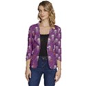 Skull Halloween Pattern Women s One-Button 3/4 Sleeve Short Jacket View1