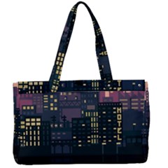 Pixel Art City Canvas Work Bag by Sarkoni