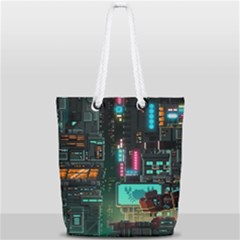 Video Game Pixel Art Full Print Rope Handle Tote (small) by Sarkoni