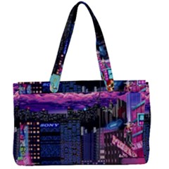 Retro City Pixel Canvas Work Bag by Sarkoni