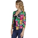 Cats Funny Colorful Pattern Texture Women s Casual 3/4 Sleeve Spring Jacket View2