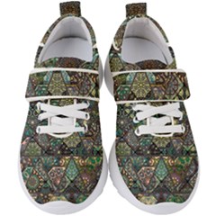 Digital Art Triangle Pattern Texture Mosaic Kids  Velcro Strap Shoes by Grandong