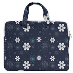 Flower Pattern Texture Macbook Pro 16  Double Pocket Laptop Bag  by Grandong