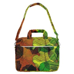 Colorful Autumn Leaves Texture Abstract Pattern Macbook Pro 16  Shoulder Laptop Bag by Grandong