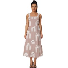 Pattern Square Neckline Tiered Midi Dress by zappwaits