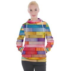 Rainbow Wood Women s Hooded Pullover