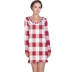 Gingham - 4096x4096px - 300dpi14 Long Sleeve Nightdress by EvgeniaEsenina