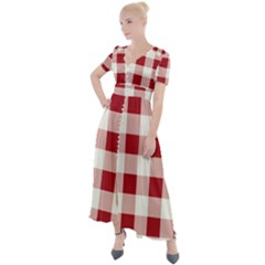 Gingham - 4096x4096px - 300dpi14 Button Up Short Sleeve Maxi Dress by EvgeniaEsenina