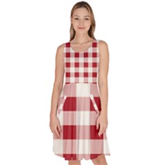 Gingham - 4096x4096px - 300dpi14 Knee Length Skater Dress With Pockets by EvgeniaEsenina