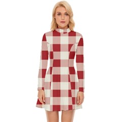 Gingham - 4096x4096px - 300dpi14 Long Sleeve Velour Longline Dress by EvgeniaEsenina