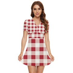 Gingham - 4096x4096px - 300dpi14 V-neck High Waist Chiffon Mini Dress by EvgeniaEsenina