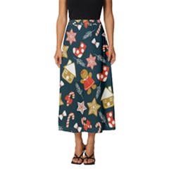 New Year Christmas Winter Pattern Classic Midi Chiffon Skirt