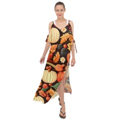 Thanksgiving Pattern Maxi Chiffon Cover Up Dress by Valentinaart