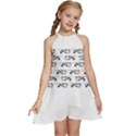 Black And White Cow T- Shirt Black And White Cows Keep On Moooving Cow Puns T- Shirt Yoga Reflexion Pose T- Shirtyoga Reflexion Pose T- Shirt Kids  Halter Collar Waist Tie Chiffon Dress View1