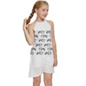 Black And White Cow T- Shirt Black And White Cows Keep On Moooving Cow Puns T- Shirt Yoga Reflexion Pose T- Shirtyoga Reflexion Pose T- Shirt Kids  Halter Collar Waist Tie Chiffon Dress View3