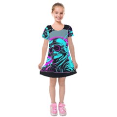 Aesthetic Art  Kids  Short Sleeve Velvet Dress by Internationalstore