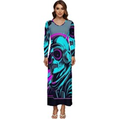 Aesthetic Art  Long Sleeve Longline Maxi Dress by Internationalstore