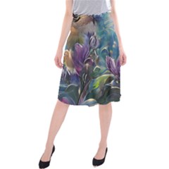 Abstract Blossoms  Midi Beach Skirt by Internationalstore