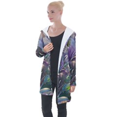 Abstract Blossoms  Longline Hooded Cardigan by Internationalstore