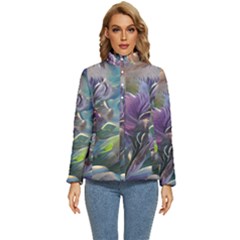 Abstract Blossoms  Women s Puffer Bubble Jacket Coat by Internationalstore