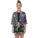 Abstract Blossoms  Open Front Chiffon Kimono View1