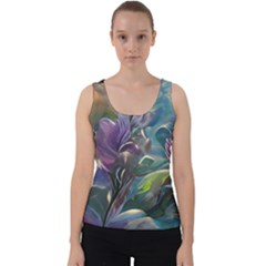 Abstract Blossoms  Velvet Tank Top by Internationalstore