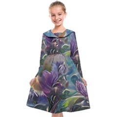 Abstract Blossoms  Kids  Midi Sailor Dress by Internationalstore