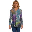 Abstract Blossoms  Long Sleeve Drawstring Hooded Top View1