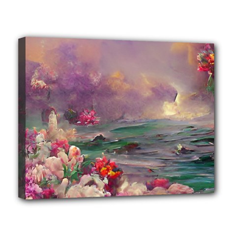 Abstract Flowers  Canvas 14  X 11  (stretched) by Internationalstore