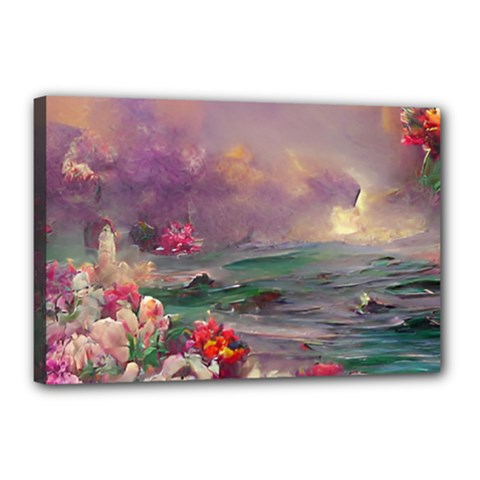 Abstract Flowers  Canvas 18  X 12  (stretched) by Internationalstore