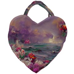 Abstract Flowers  Giant Heart Shaped Tote by Internationalstore