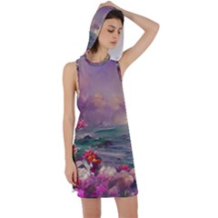 Abstract Flowers  Racer Back Hoodie Dress by Internationalstore