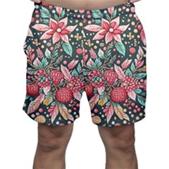 Christmas Pattern Men s Shorts by Valentinaart