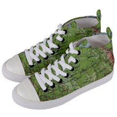 Map Earth World Russia Europe Women s Mid-top Canvas Sneakers by Bangk1t