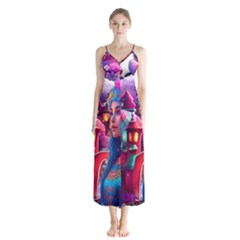 Fantasy Arts  Button Up Chiffon Maxi Dress by Internationalstore