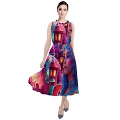 Fantasy Arts  Round Neck Boho Dress by Internationalstore