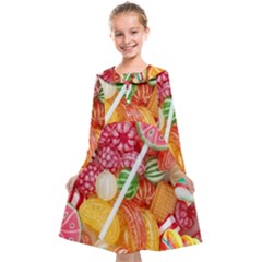 Aesthetic Candy Art Kids  Midi Sailor Dress by Internationalstore