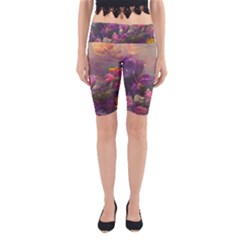 Floral Blossoms  Yoga Cropped Leggings by Internationalstore