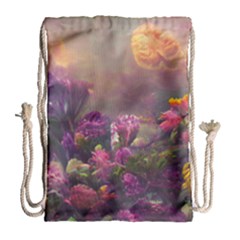 Floral Blossoms  Drawstring Bag (large) by Internationalstore