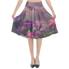 Floral Blossoms  Flared Midi Skirt by Internationalstore