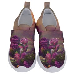 Floral Blossoms  Kids  Velcro No Lace Shoes by Internationalstore