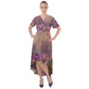 Floral Blossoms  Front Wrap High Low Dress View1