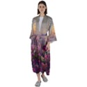 Floral Blossoms  Maxi Satin Kimono View1