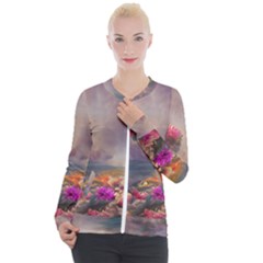 Floral Blossoms  Casual Zip Up Jacket by Internationalstore