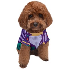 Colorful Shapes On A Purple Background Dog T-shirt by LalyLauraFLM