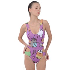 Pusheen Cat Side Cut Out Swimsuit by Pakjumat