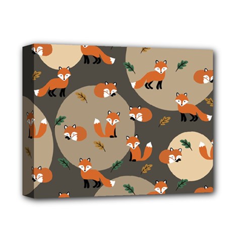 Fox Pattern Deluxe Canvas 14  X 11  (stretched) by Pakjumat