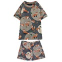 Fox Pattern Kids  Swim T-Shirt and Shorts Set View1